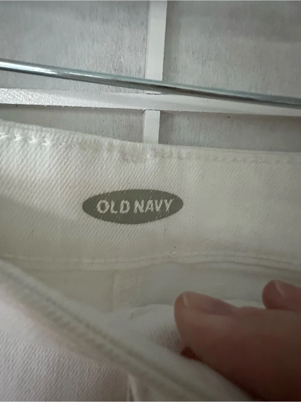 Old Navy White Raw Hem Denim Mini Skirt